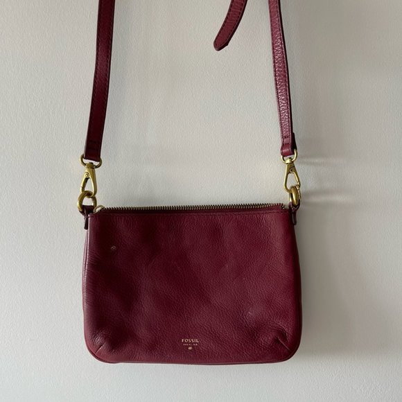 Fossil Leather Cross Body Bag - Picture 1 of 2